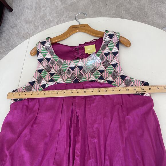 Anthropologie Maeve Maxi Dress SIZE XL Pink Beaded Crochet Comfort Pockets Majul - Picture 8 of 14